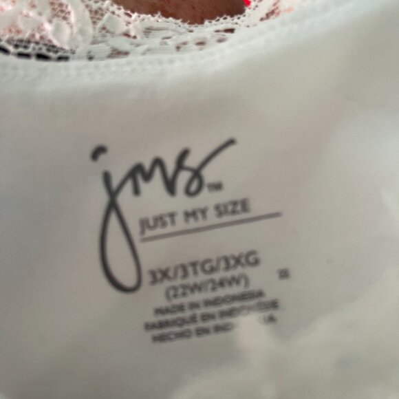 JUST MY SIZE Women's White Lace Tank Size 3X - Picture 4 of 4